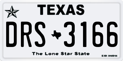 TX license plate DRS3166