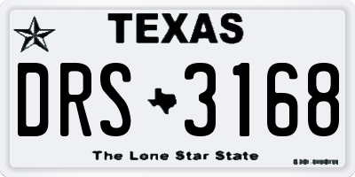 TX license plate DRS3168
