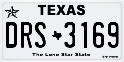 TX license plate DRS3169