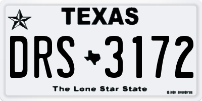 TX license plate DRS3172