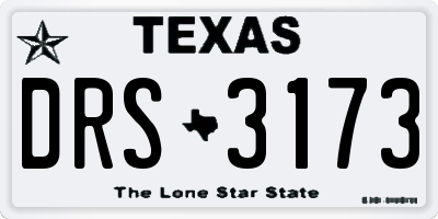 TX license plate DRS3173