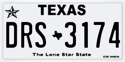 TX license plate DRS3174