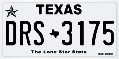 TX license plate DRS3175