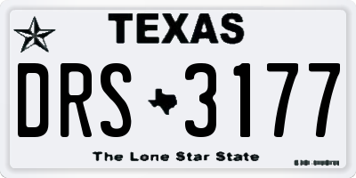 TX license plate DRS3177