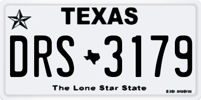 TX license plate DRS3179