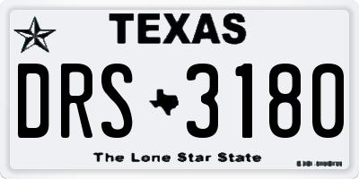TX license plate DRS3180