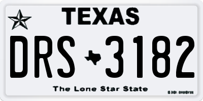 TX license plate DRS3182
