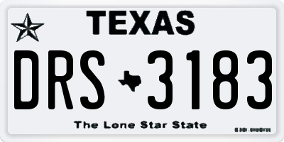 TX license plate DRS3183