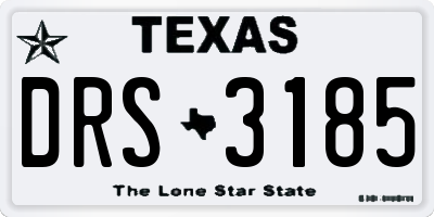 TX license plate DRS3185