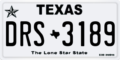 TX license plate DRS3189