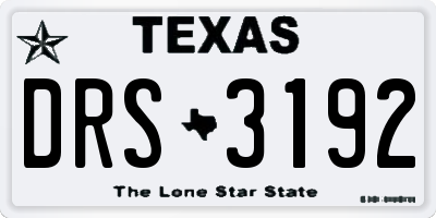 TX license plate DRS3192