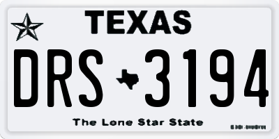 TX license plate DRS3194