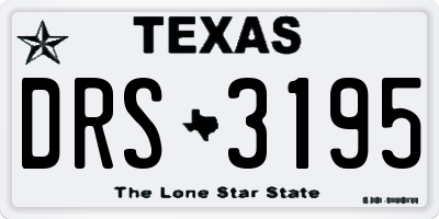 TX license plate DRS3195