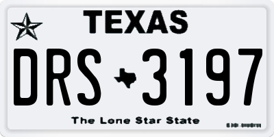 TX license plate DRS3197