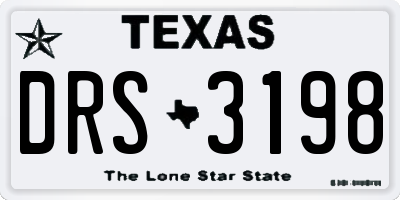 TX license plate DRS3198