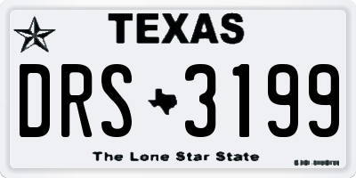 TX license plate DRS3199