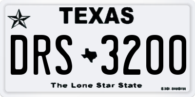 TX license plate DRS3200