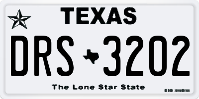 TX license plate DRS3202
