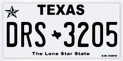 TX license plate DRS3205