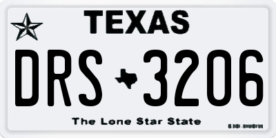TX license plate DRS3206