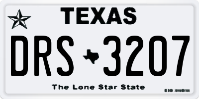 TX license plate DRS3207