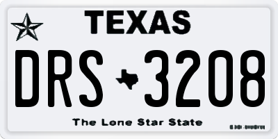 TX license plate DRS3208