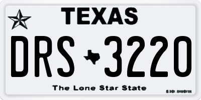 TX license plate DRS3220