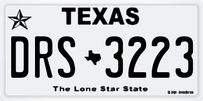 TX license plate DRS3223