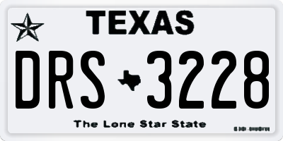 TX license plate DRS3228