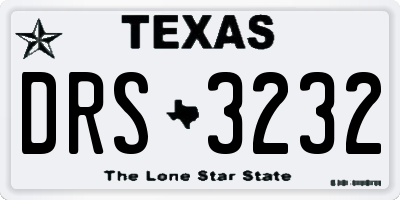 TX license plate DRS3232