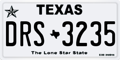 TX license plate DRS3235