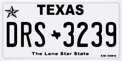TX license plate DRS3239