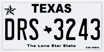 TX license plate DRS3243