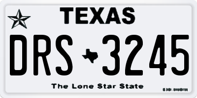 TX license plate DRS3245