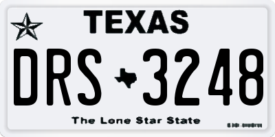 TX license plate DRS3248