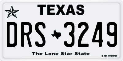 TX license plate DRS3249