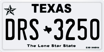TX license plate DRS3250