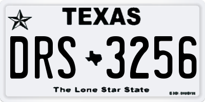 TX license plate DRS3256