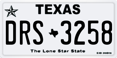 TX license plate DRS3258