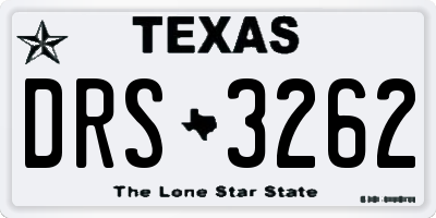 TX license plate DRS3262