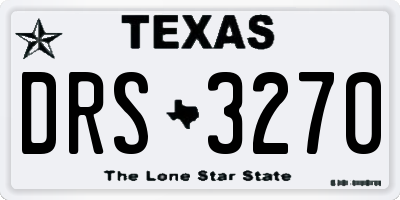TX license plate DRS3270