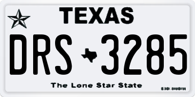 TX license plate DRS3285