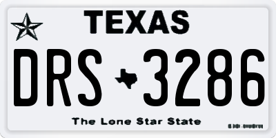 TX license plate DRS3286