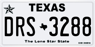 TX license plate DRS3288