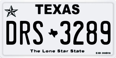 TX license plate DRS3289