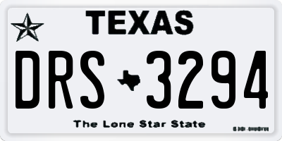 TX license plate DRS3294