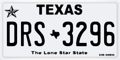 TX license plate DRS3296
