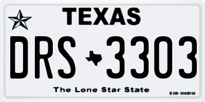 TX license plate DRS3303