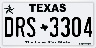 TX license plate DRS3304