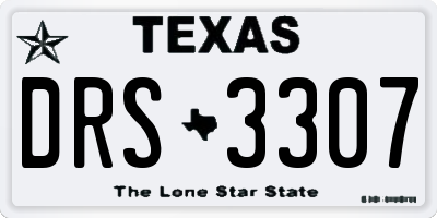 TX license plate DRS3307